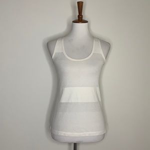 CUT25 by YIGAL AZROUEL Cream Mesh Sheer Tank Top S